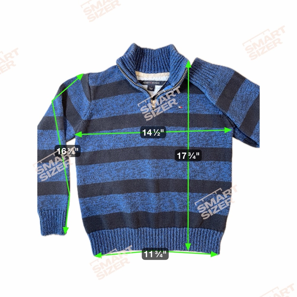Tommy Hilfiger Blue and Black Zip-Up Sweater Boys 7 100% cotton.‎ Preppy - Picture 6 of 7